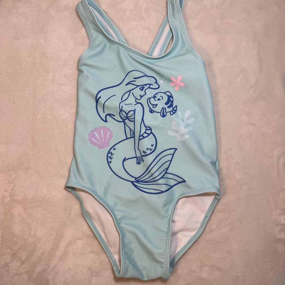 Disney Princess Ariel Baby Swimsuit 18-24M One Piece Little Mermaid Blue